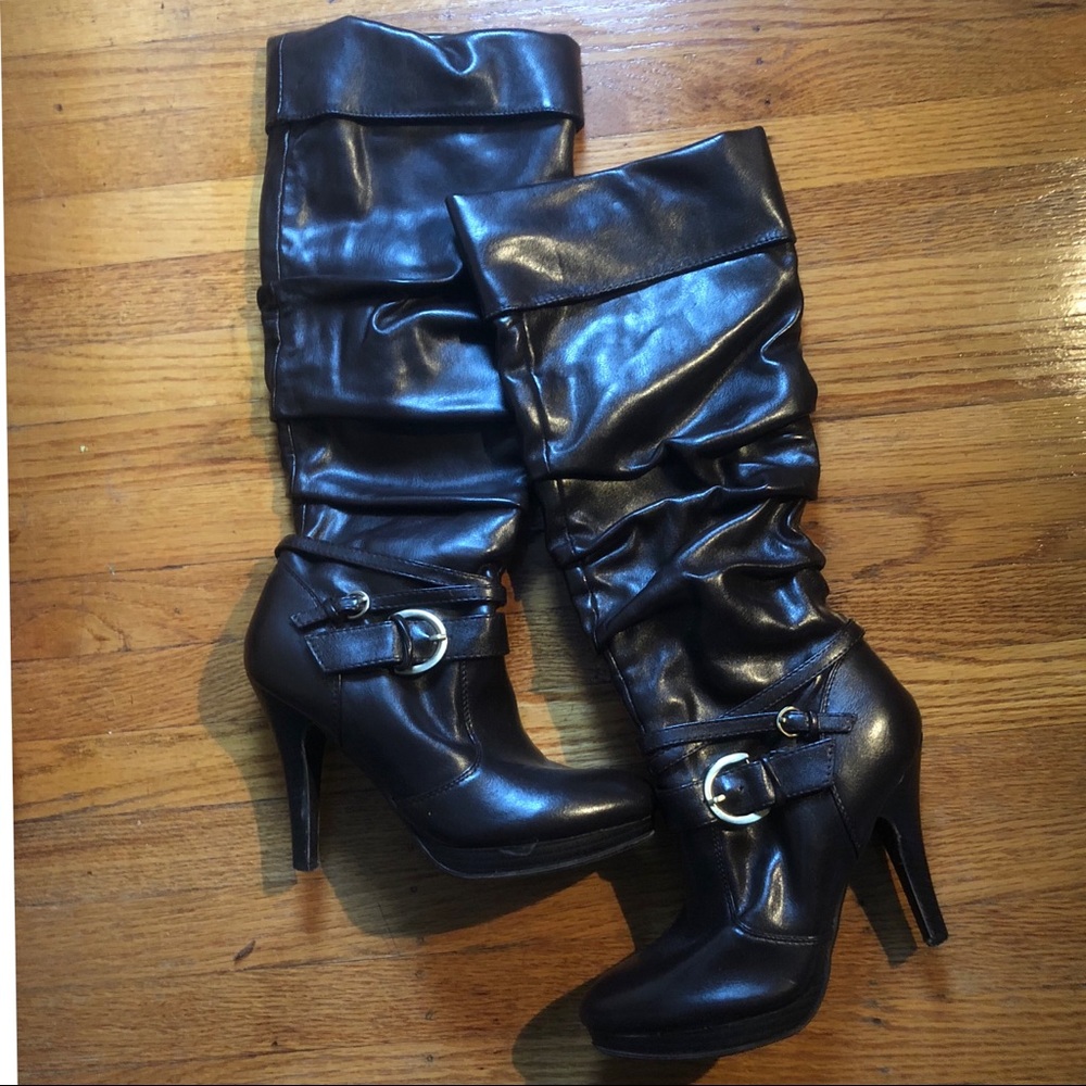 Knee high brown boots